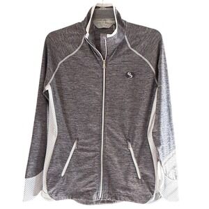 Sunice Womens Full Zip Heathered Gray Golf Jacket Mesh Panels Size M Athletic